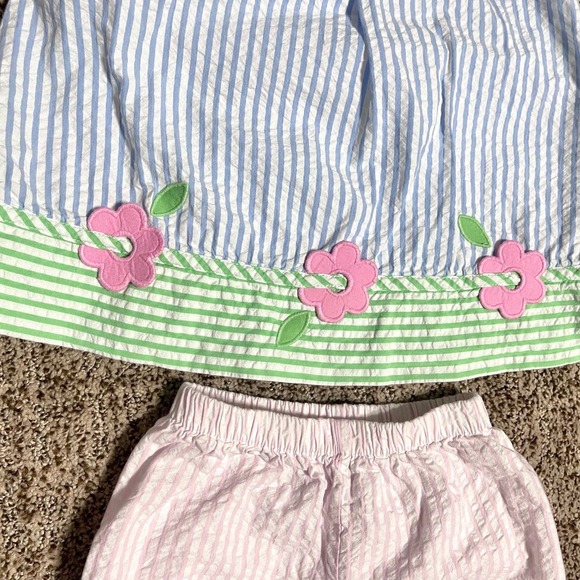 Florence Eiseman EUC Pastel Seersucker dress and bloomers set size 18m - Picture 2 of 6